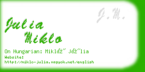 julia miklo business card